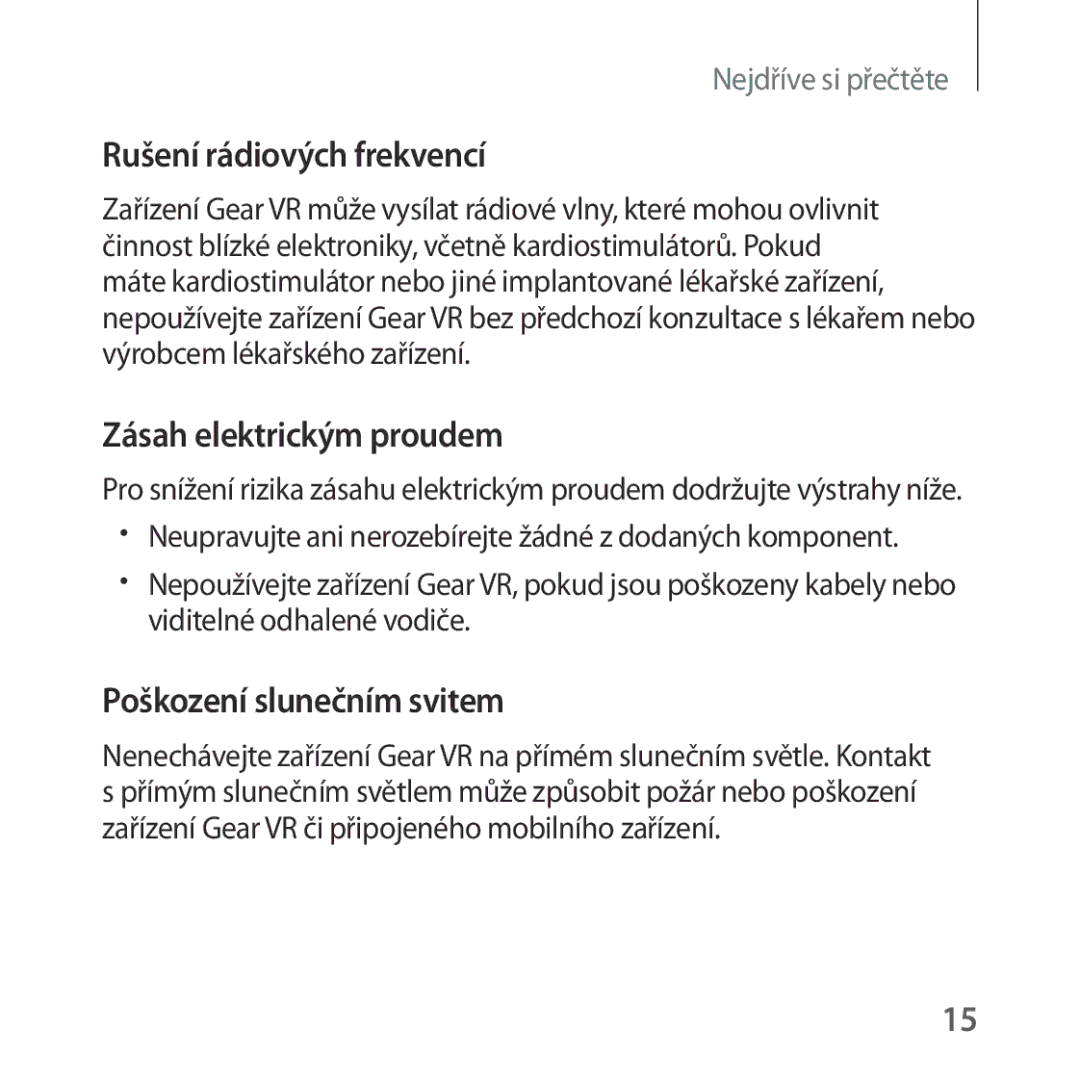 Samsung SM-R322NZWAXEZ manual Rušení rádiových frekvencí 