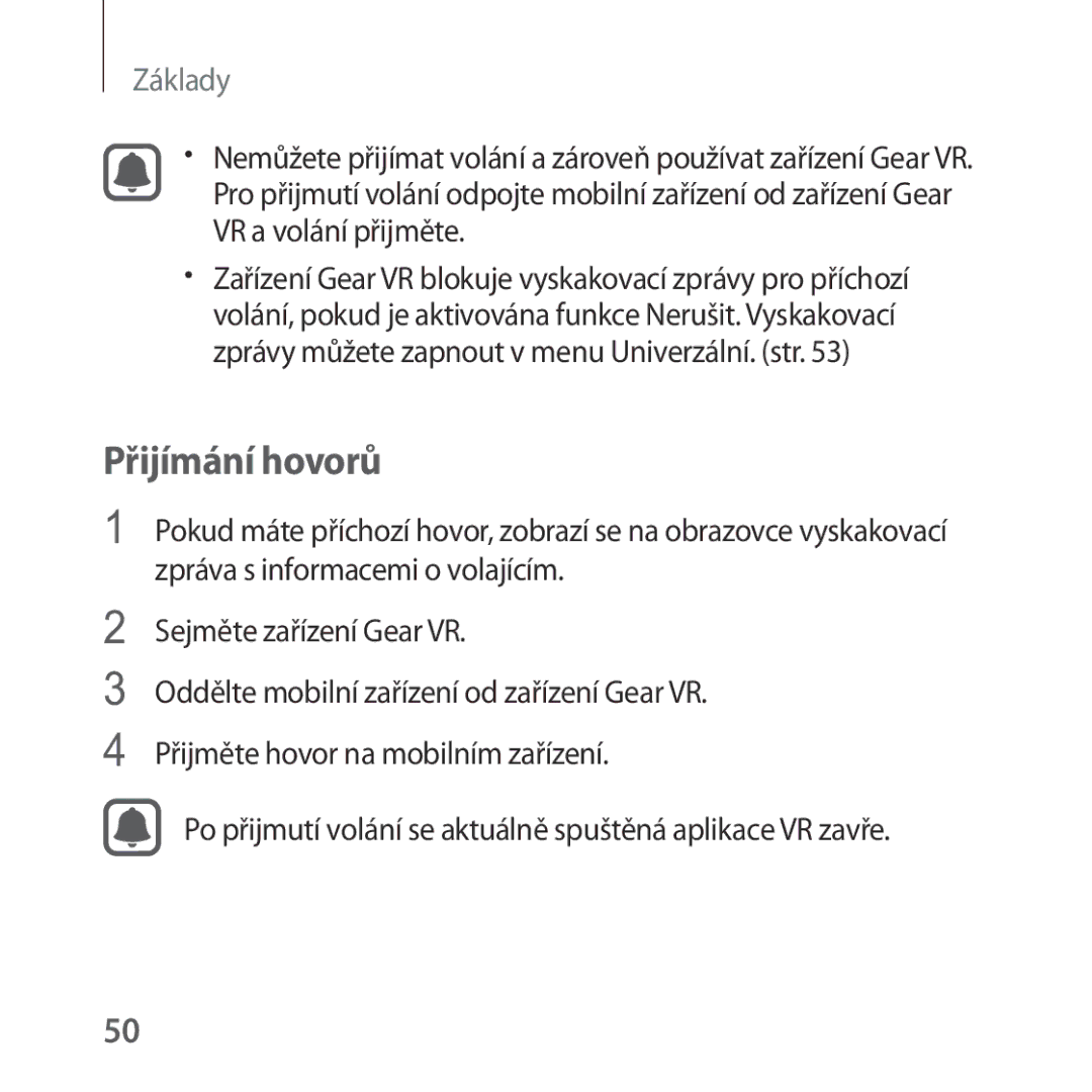 Samsung SM-R322NZWAXEZ manual Přijímání hovorů 