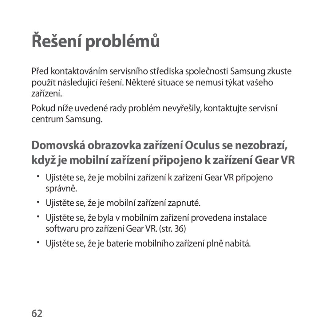 Samsung SM-R322NZWAXEZ manual Řešení problémů 