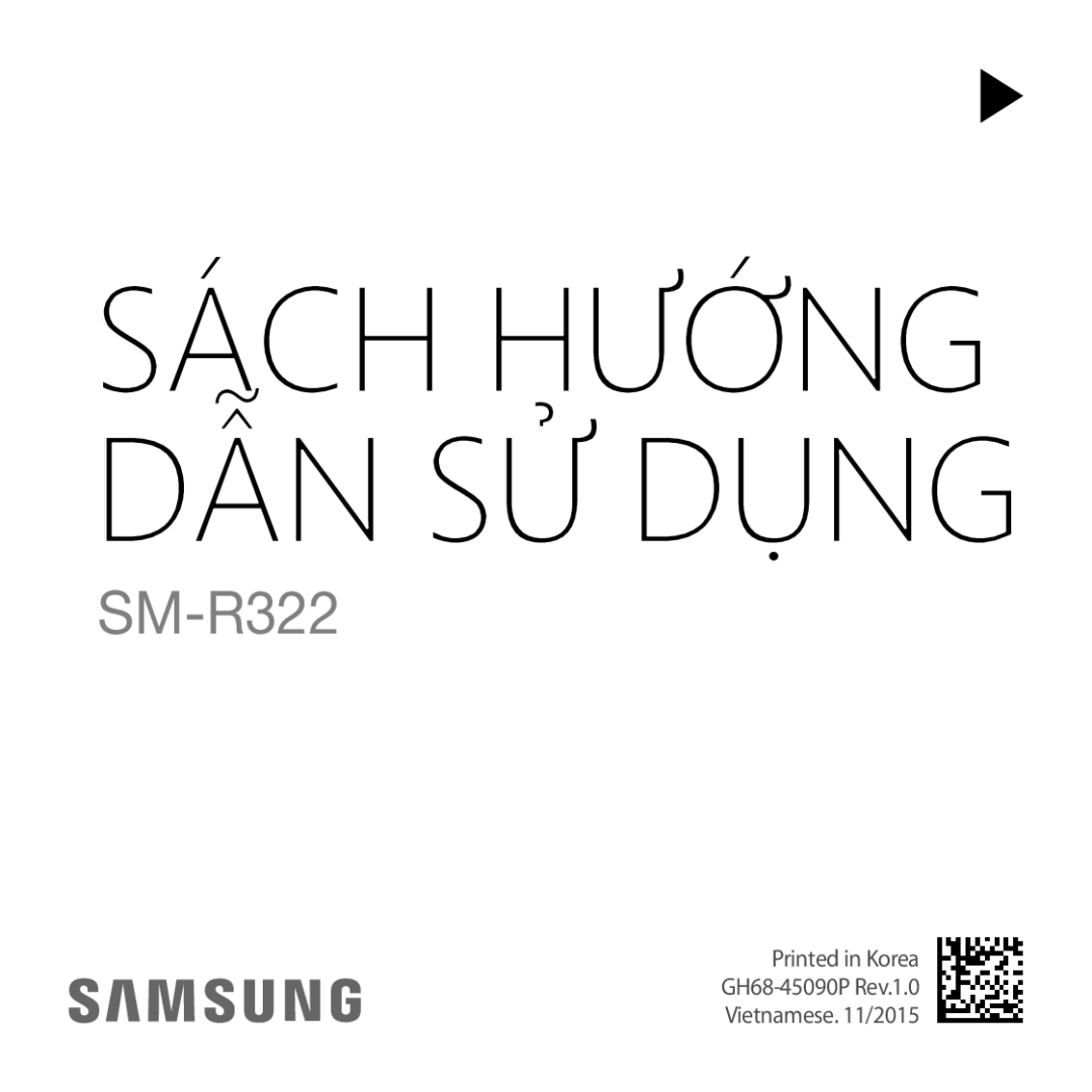 Samsung SM-R322NZWAXXV manual Sách Hướng DẪN SỬ Dụng 