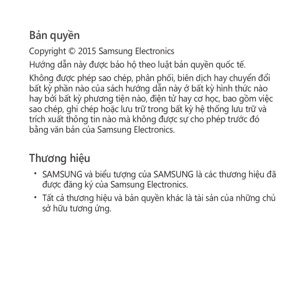 Samsung SM-R322NZWAXXV manual Bản quyền 