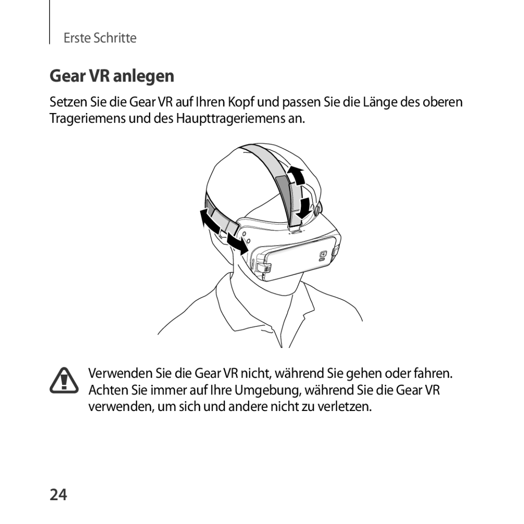 Samsung SM-R323NBKADBT manual Gear VR anlegen 