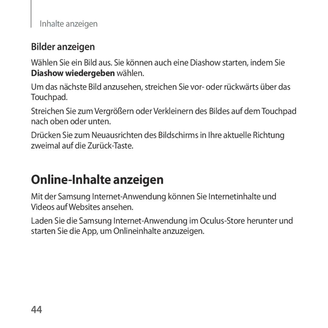 Samsung SM-R323NBKADBT manual Online-Inhalte anzeigen, Bilder anzeigen 