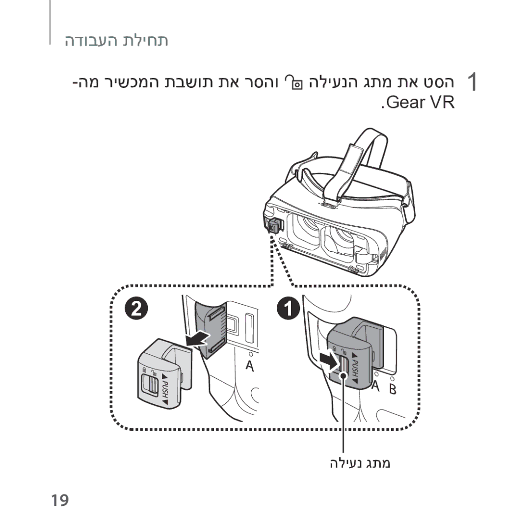 Samsung SM-R323NBKASEE, SM-R323NBKAILO manual המ רישכמה תבשות תא רסהו הליענה גתמ תא טסה1 Gear VR 