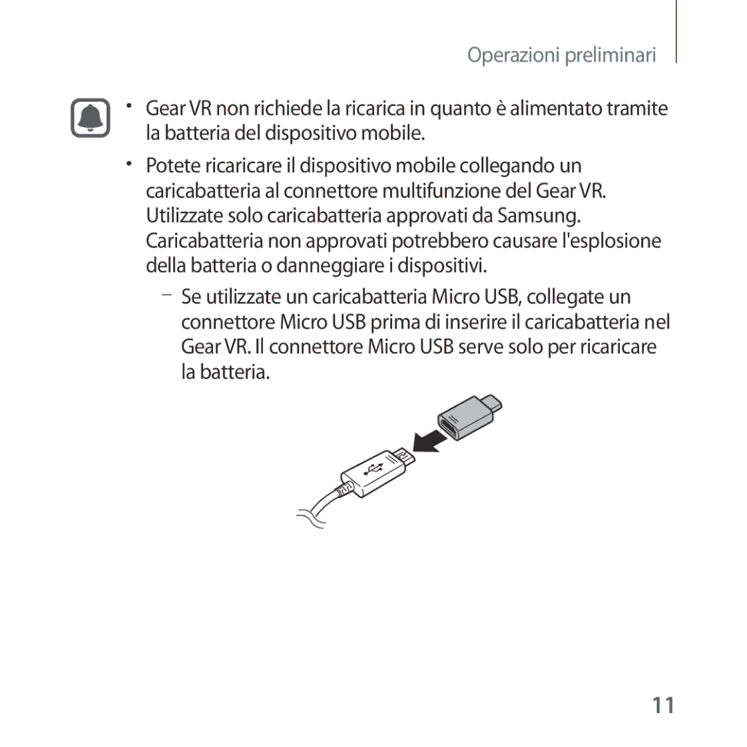 Samsung SM-R323NBKAITV manual Operazioni preliminari 