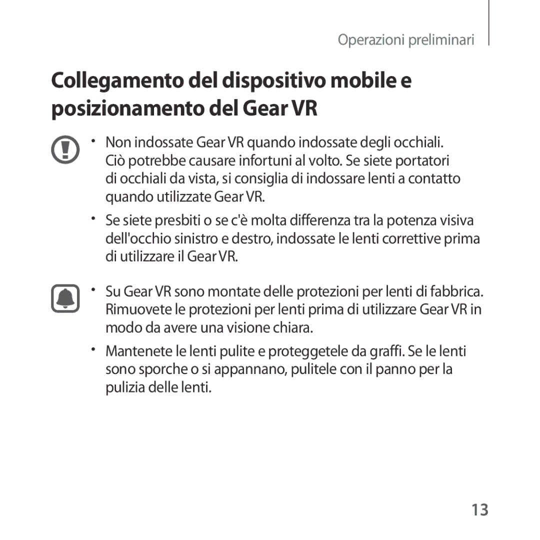 Samsung SM-R323NBKAITV manual Operazioni preliminari 