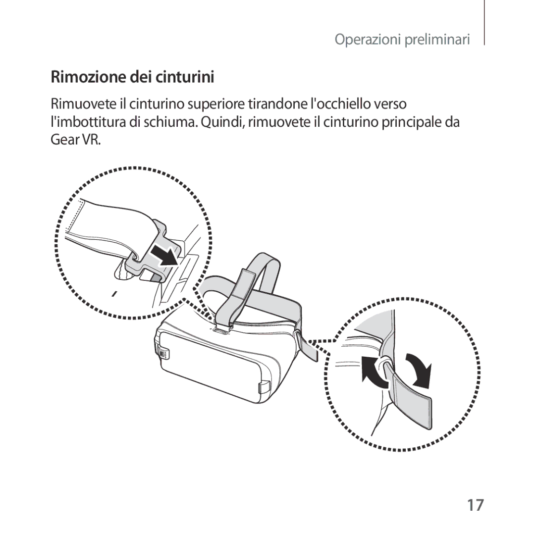 Samsung SM-R323NBKAITV manual Rimozione dei cinturini 