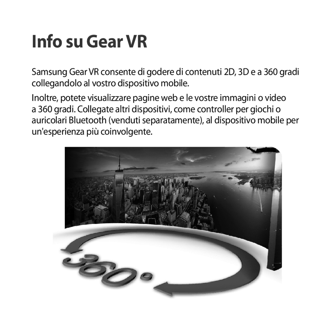 Samsung SM-R323NBKAITV manual Info su Gear VR 