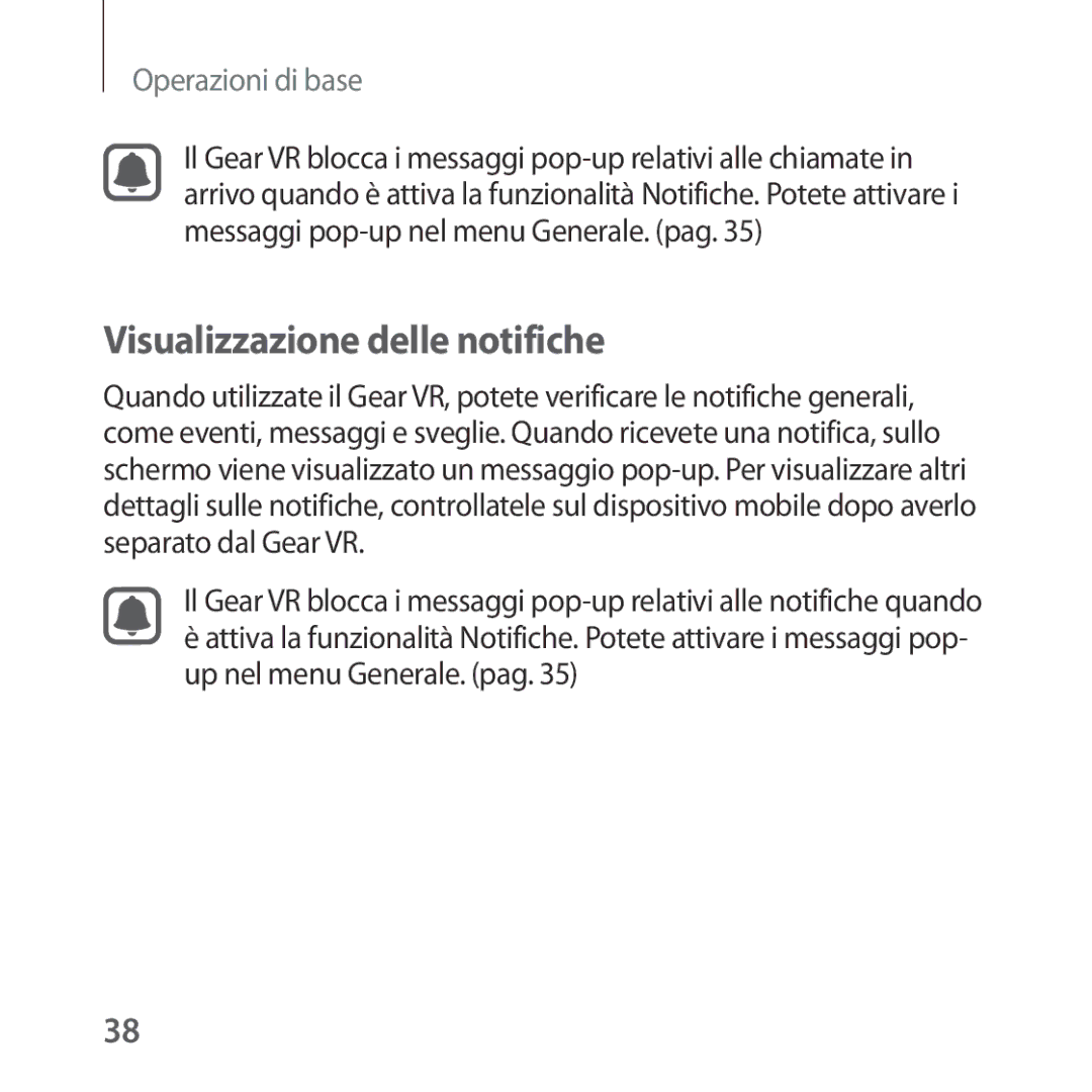 Samsung SM-R323NBKAITV manual Visualizzazione delle notifiche 