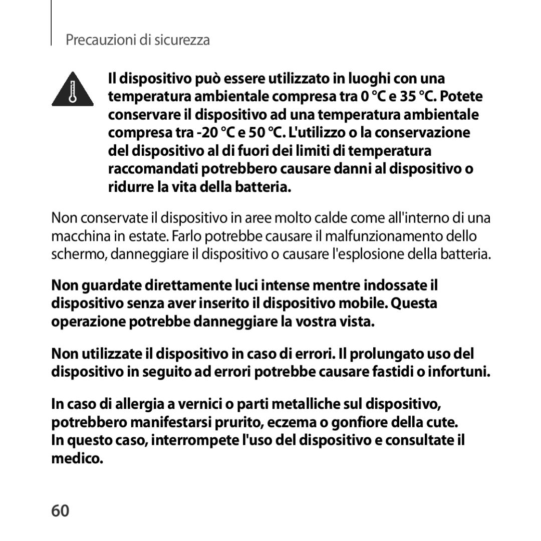 Samsung SM-R323NBKAITV manual Precauzioni di sicurezza 