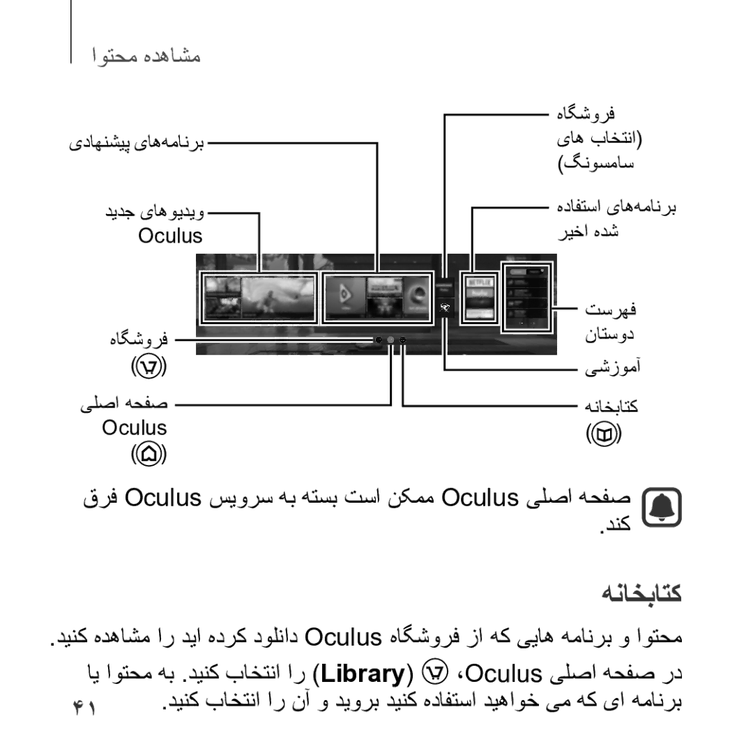 Samsung SM-R323NBKAKSA manual هناخباتک, قرف Oculus سیورس هب هتسب تسا نکمم Oculus یلصا هحفص دنک 