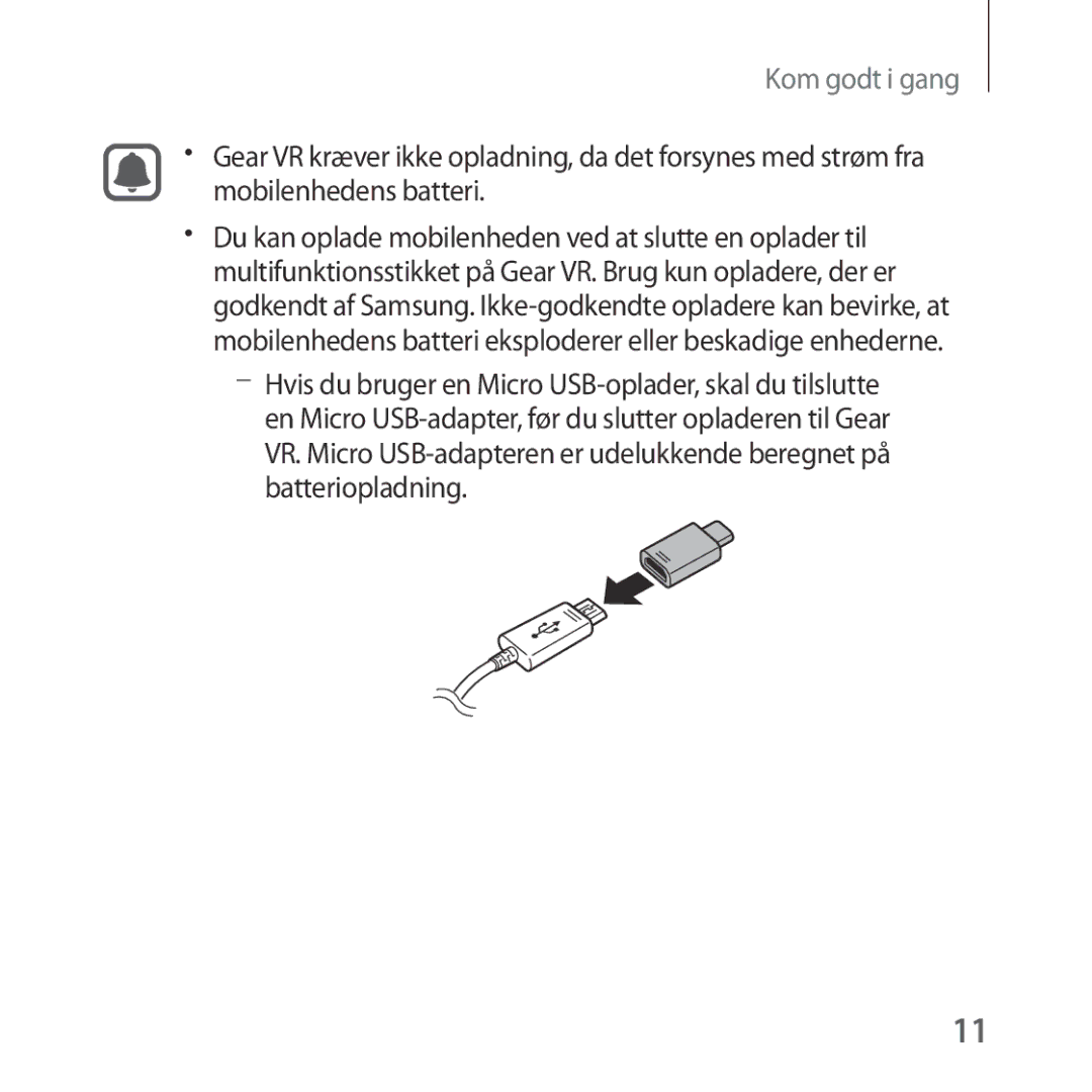 Samsung SM-R323NBKANEE manual Kom godt i gang 