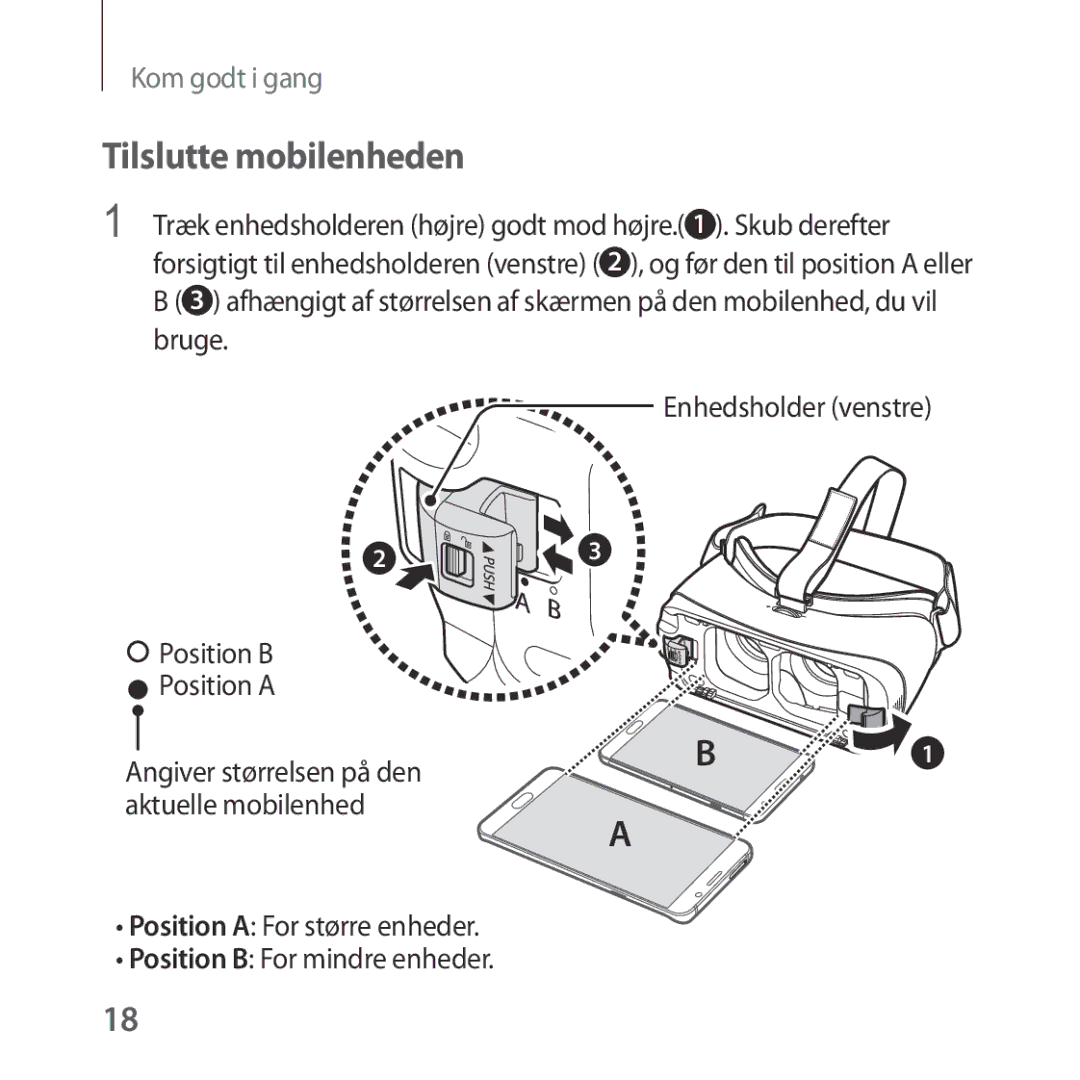 Samsung SM-R323NBKANEE manual Tilslutte mobilenheden 