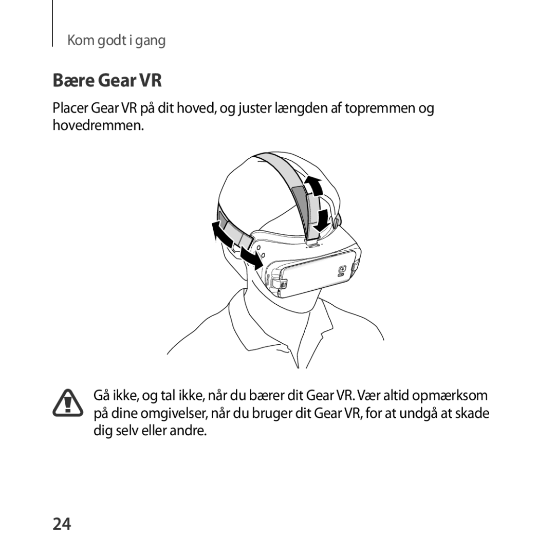 Samsung SM-R323NBKANEE manual Bære Gear VR 