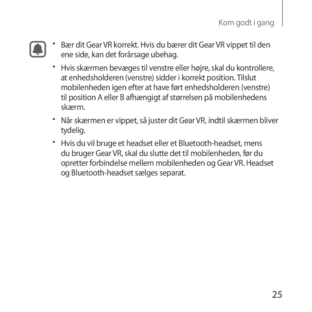 Samsung SM-R323NBKANEE manual Kom godt i gang 