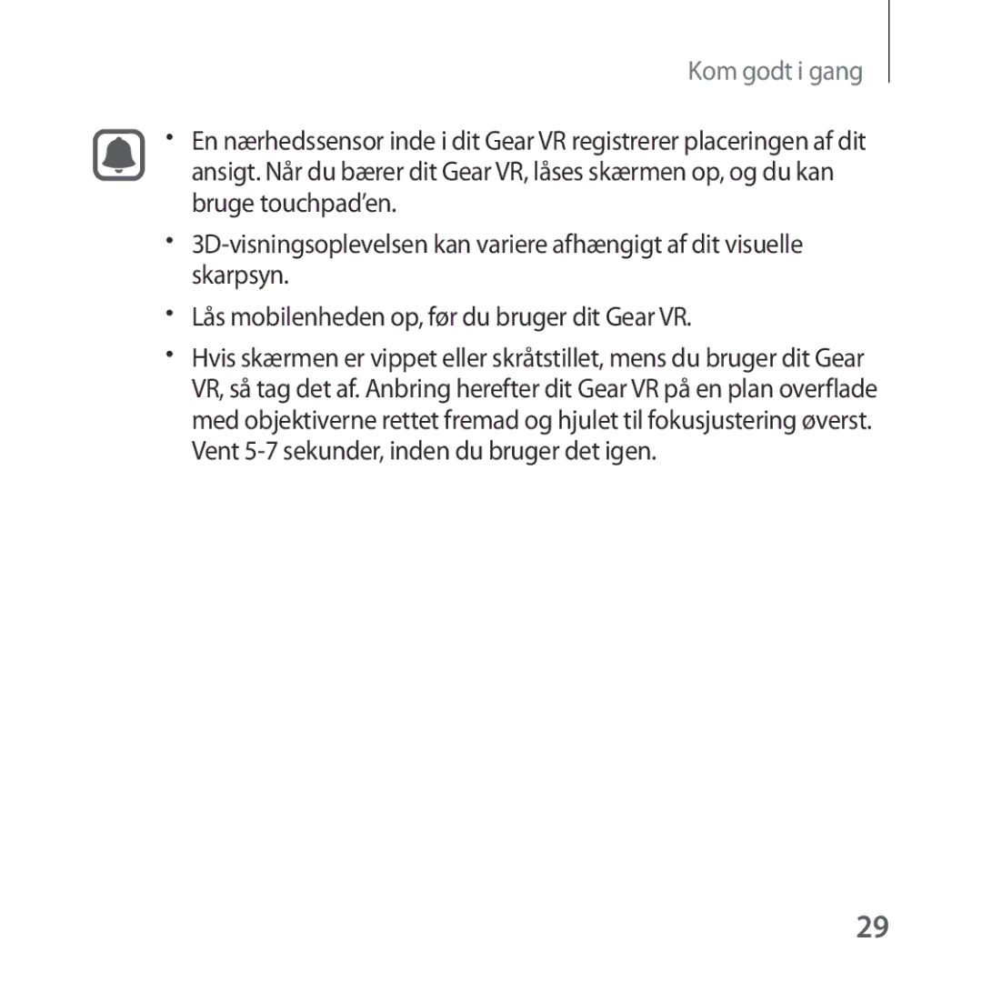 Samsung SM-R323NBKANEE manual Kom godt i gang 