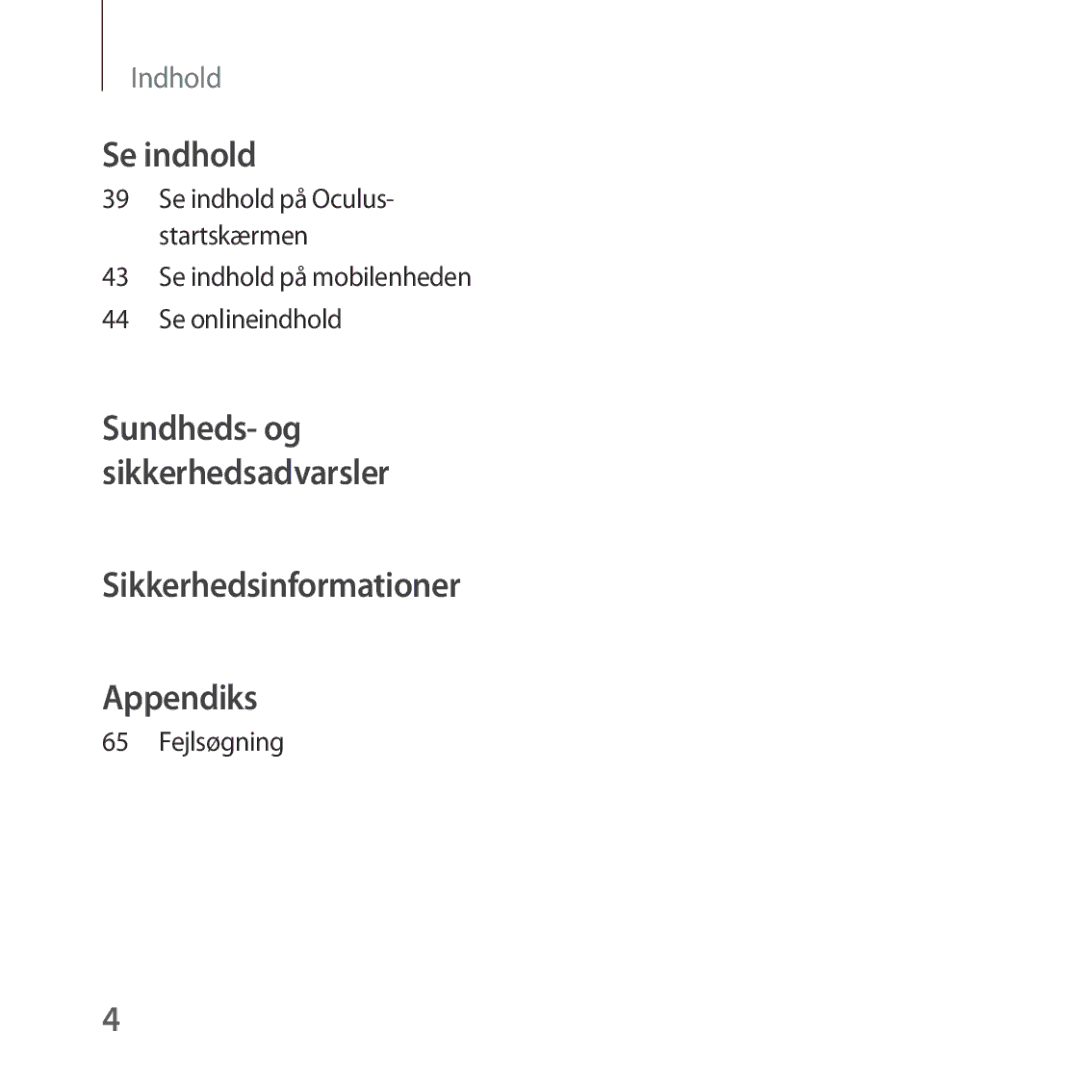 Samsung SM-R323NBKANEE manual Sikkerhedsinformationer Appendiks 