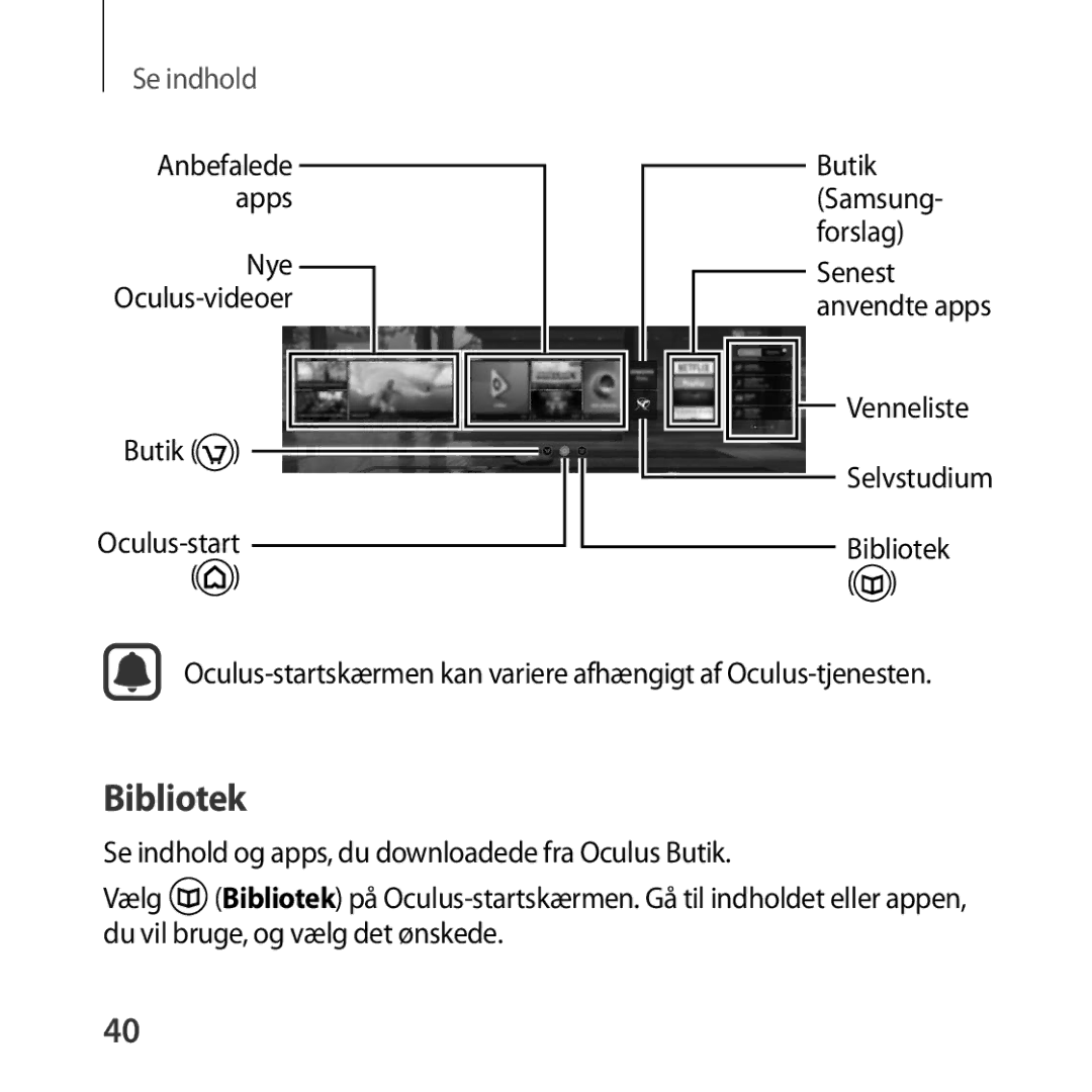 Samsung SM-R323NBKANEE manual Bibliotek, Se indhold 