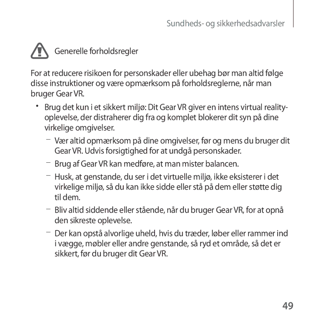 Samsung SM-R323NBKANEE manual Sundheds- og sikkerhedsadvarsler 