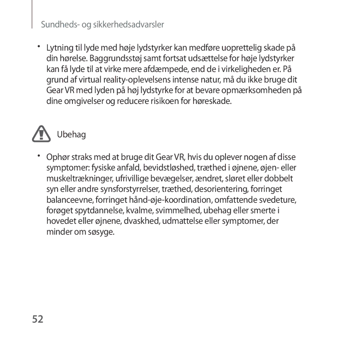 Samsung SM-R323NBKANEE manual Ubehag 