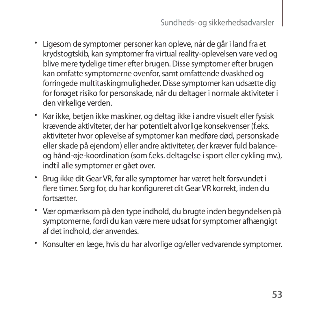 Samsung SM-R323NBKANEE manual Sundheds- og sikkerhedsadvarsler 