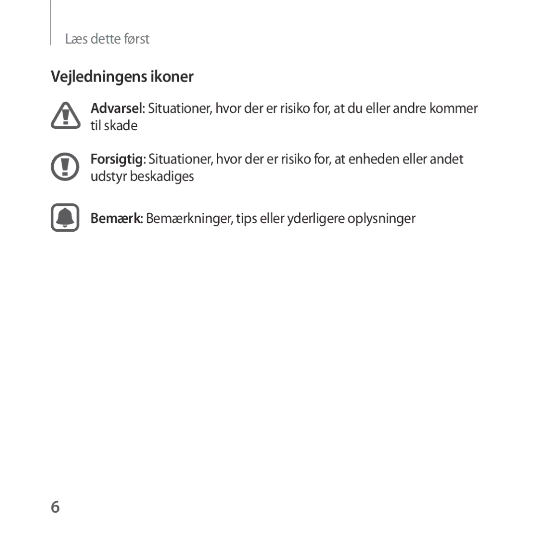 Samsung SM-R323NBKANEE manual Vejledningens ikoner 