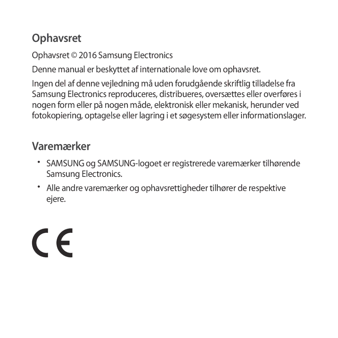 Samsung SM-R323NBKANEE manual Ophavsret 