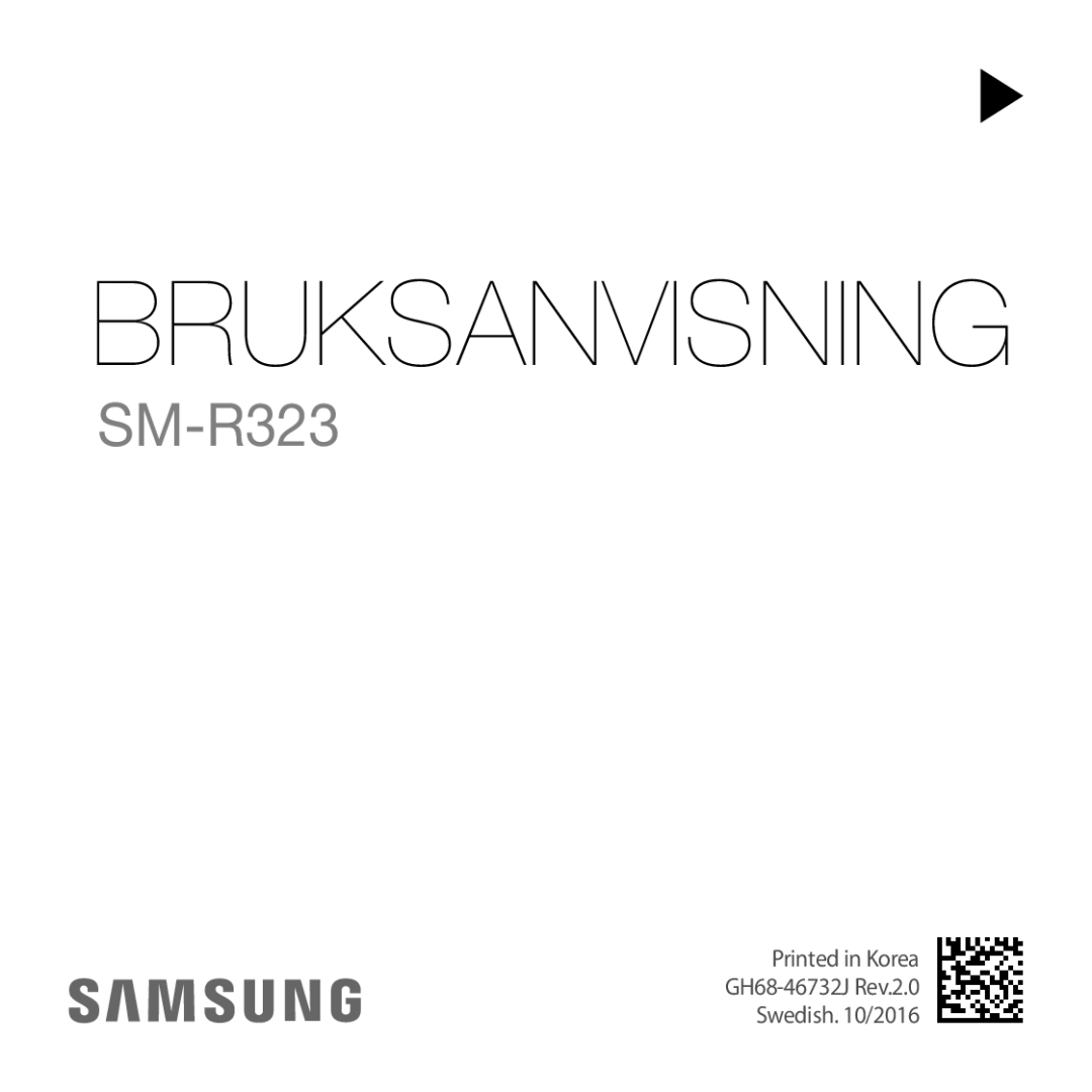 Samsung SM-R323NBKANEE manual Bruksanvisning 