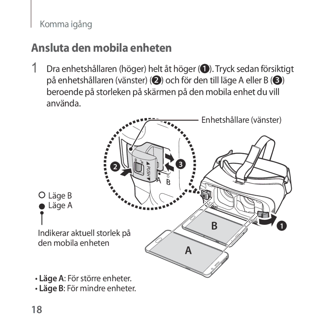 Samsung SM-R323NBKANEE manual Ansluta den mobila enheten 