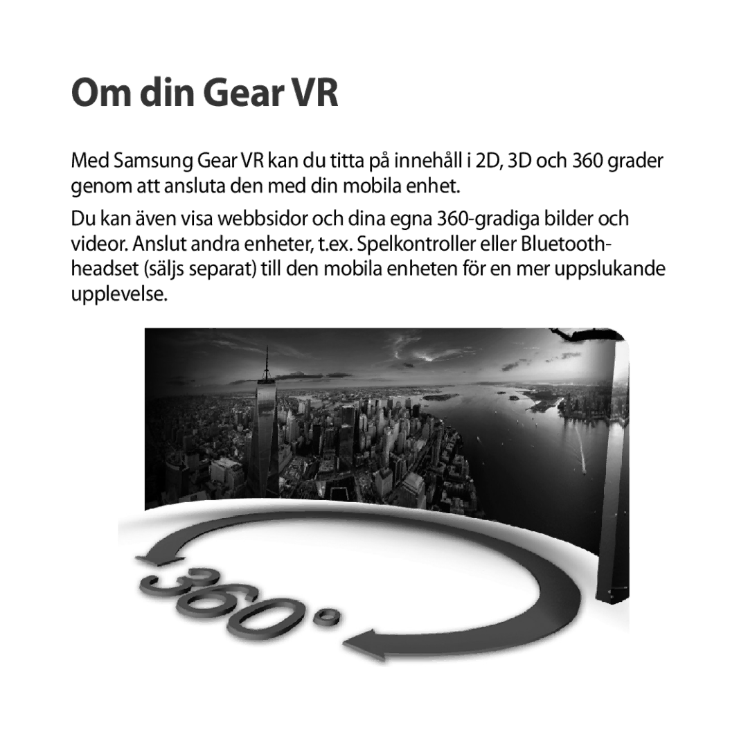 Samsung SM-R323NBKANEE manual Om din Gear VR 