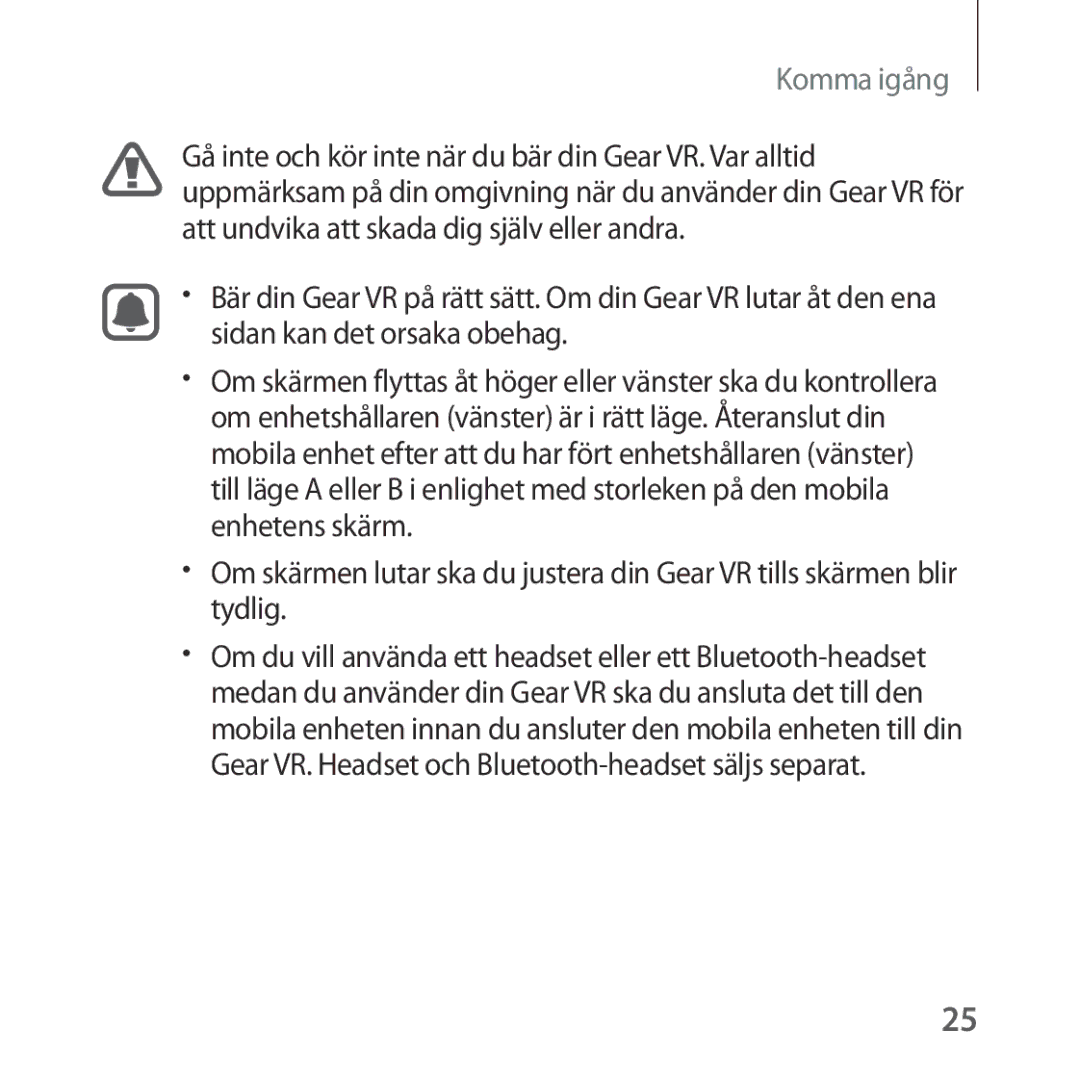 Samsung SM-R323NBKANEE manual Komma igång 