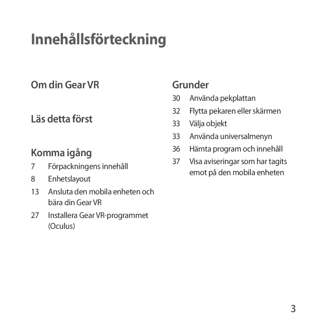 Samsung SM-R323NBKANEE manual Innehållsförteckning 