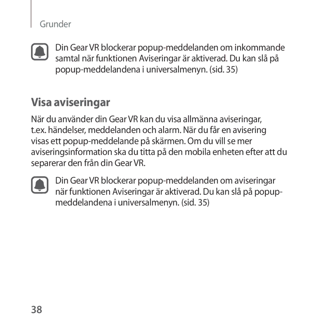 Samsung SM-R323NBKANEE manual Visa aviseringar 