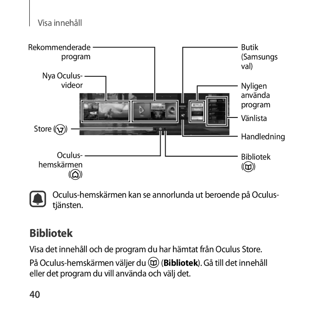 Samsung SM-R323NBKANEE manual Bibliotek, Visa innehåll 