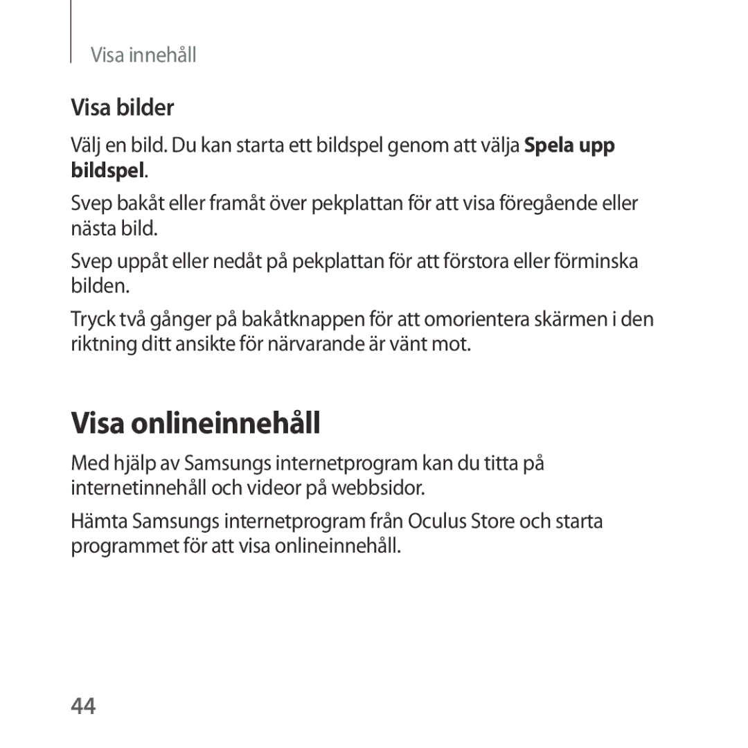 Samsung SM-R323NBKANEE manual Visa onlineinnehåll, Visa bilder 