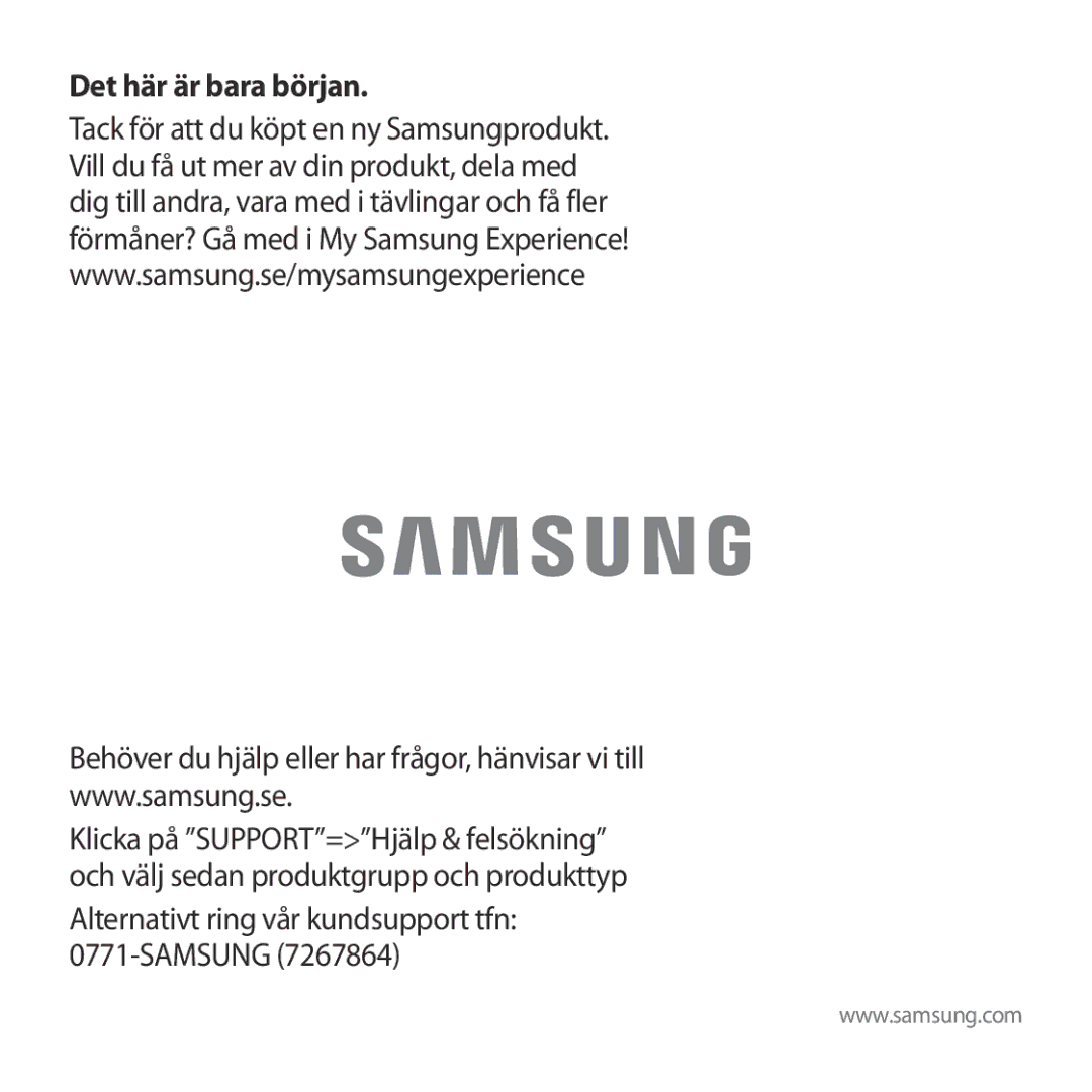 Samsung SM-R323NBKANEE manual Det här är bara början 