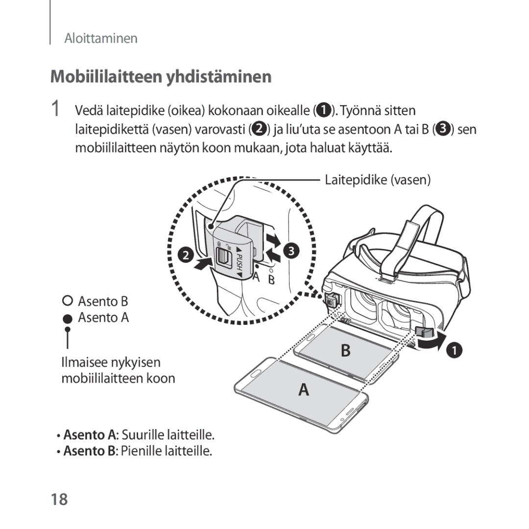 Samsung SM-R323NBKANEE manual Mobiililaitteen yhdistäminen 