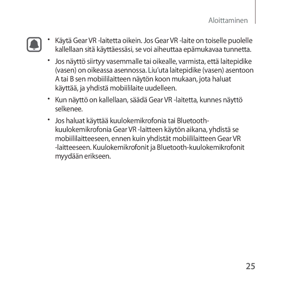 Samsung SM-R323NBKANEE manual Aloittaminen 