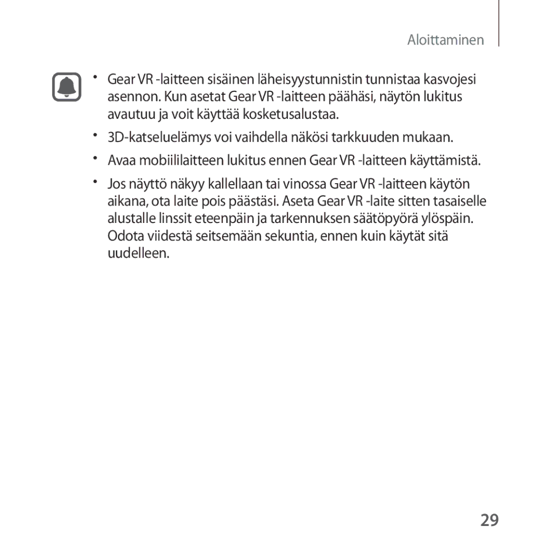 Samsung SM-R323NBKANEE manual 3D-katseluelämys voi vaihdella näkösi tarkkuuden mukaan 