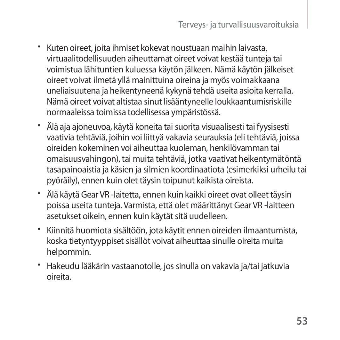 Samsung SM-R323NBKANEE manual Terveys- ja turvallisuusvaroituksia 