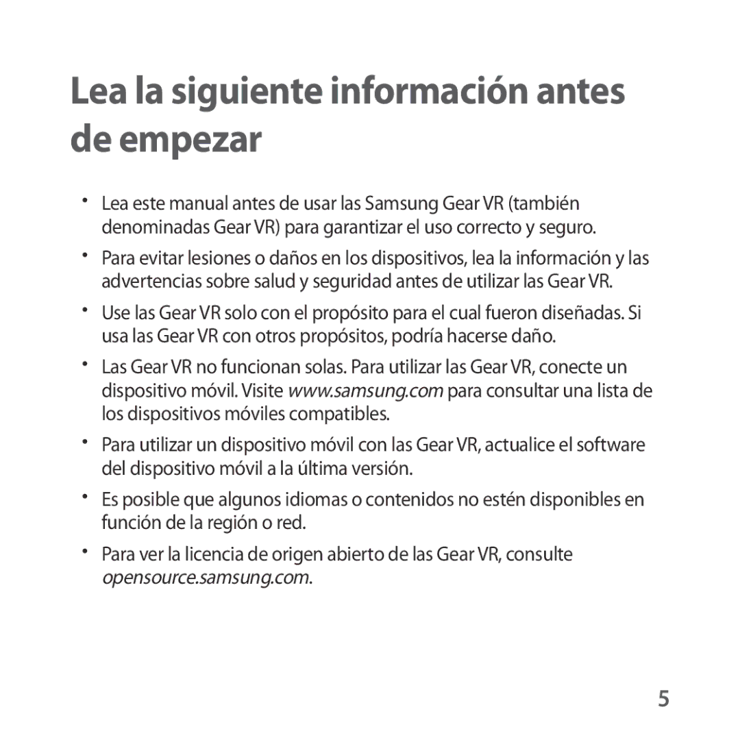 Samsung SM-R323NBKAPHE manual Lea la siguiente información antes de empezar 