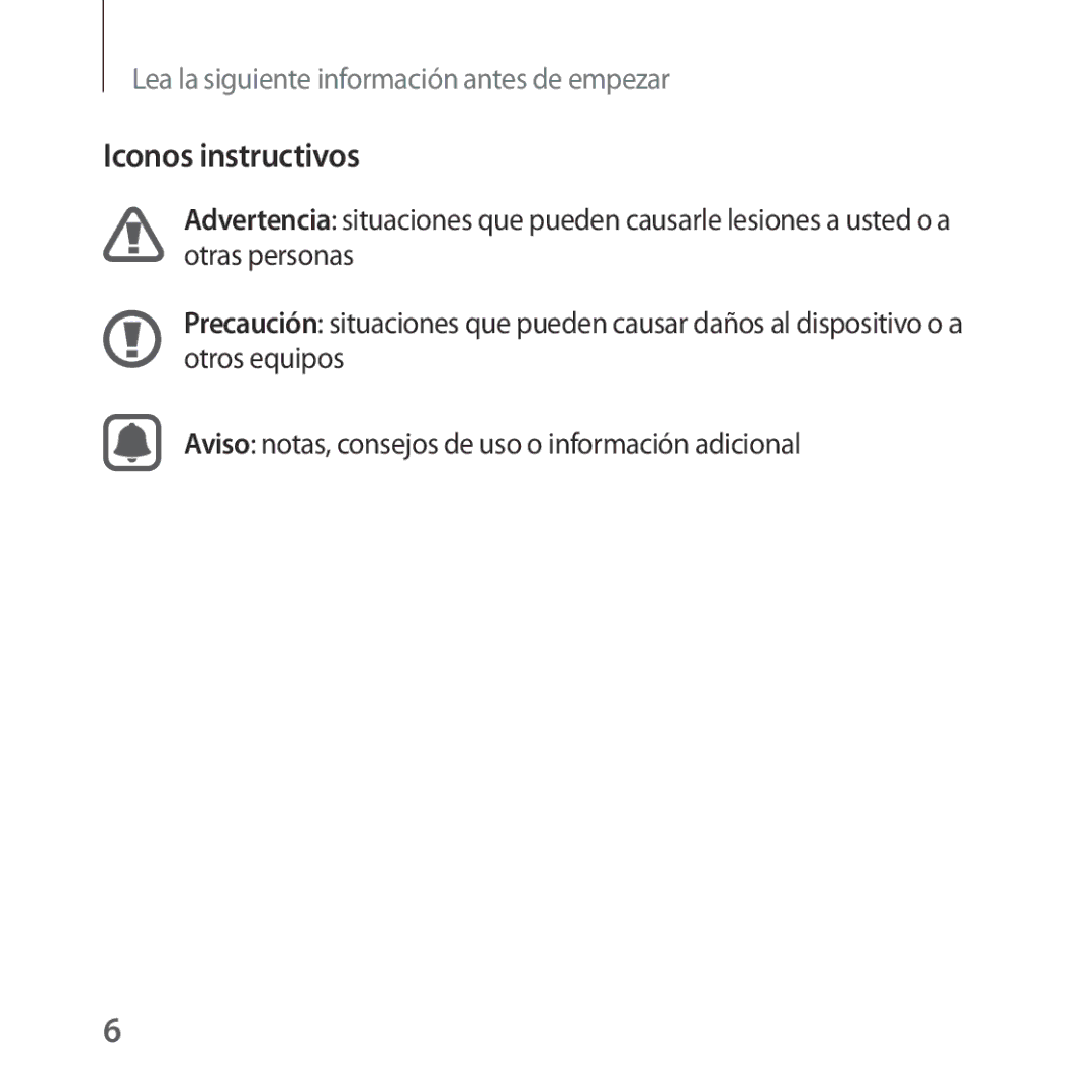 Samsung SM-R323NBKAPHE manual Iconos instructivos 