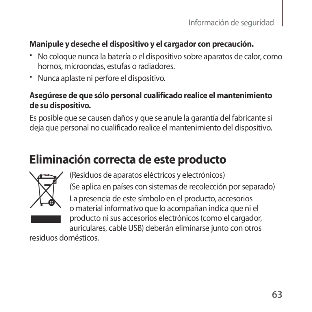 Samsung SM-R323NBKAPHE manual Eliminación correcta de este producto, Residuos de aparatos eléctricos y electrónicos 