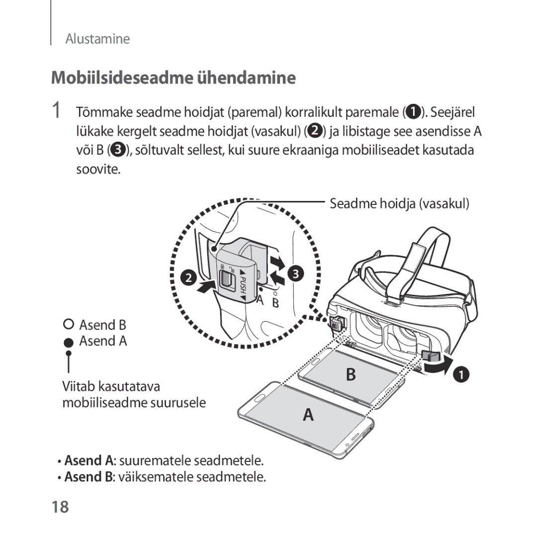 Samsung SM-R323NBKASEB manual Mobiilsideseadme ühendamine 