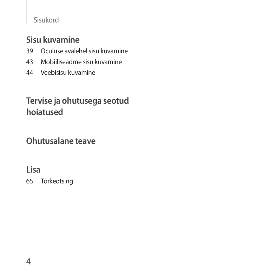 Samsung SM-R323NBKASEB manual Sisu kuvamine 