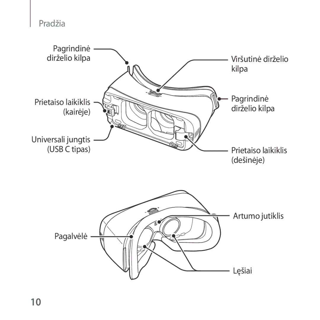 Samsung SM-R323NBKASEB manual Pagalvėlė Viršutinė dirželio kilpa 