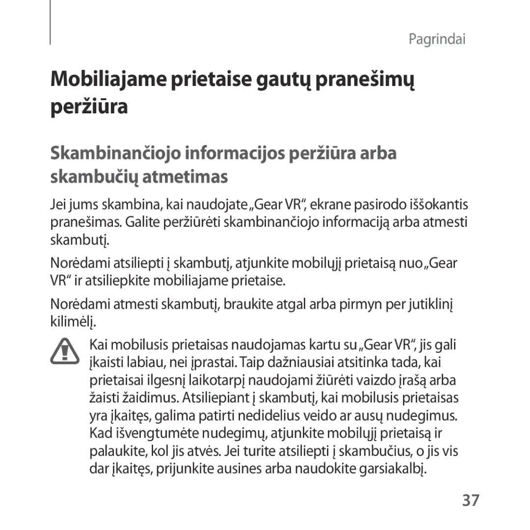 Samsung SM-R323NBKASEB manual Mobiliajame prietaise gautų pranešimų peržiūra 