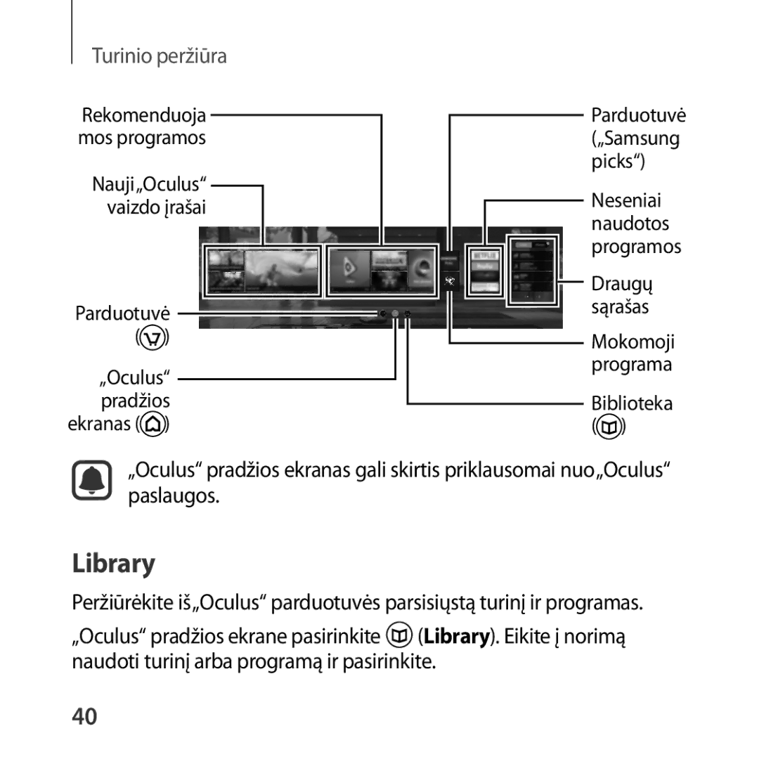 Samsung SM-R323NBKASEB manual Library, Turinio peržiūra 