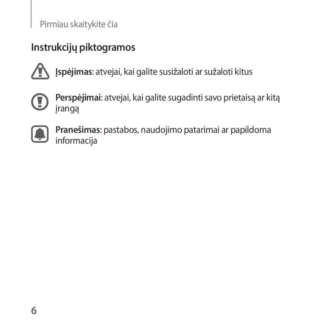 Samsung SM-R323NBKASEB manual Instrukcijų piktogramos 