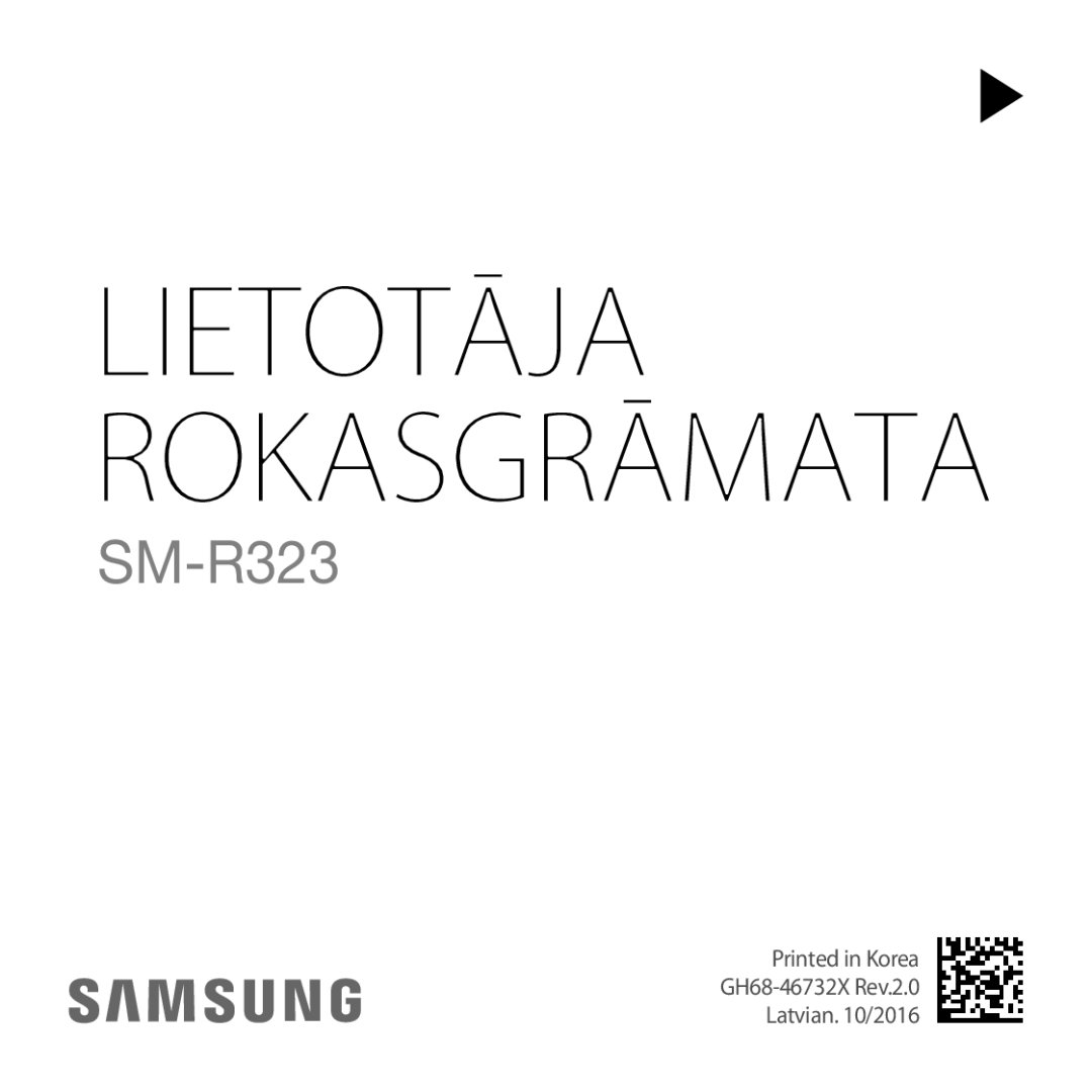 Samsung SM-R323NBKASEB manual Lietotāja 